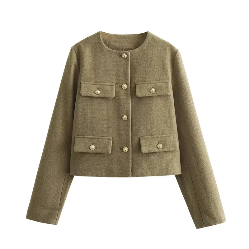 VINTAGE TWEED CROPPED JACKET