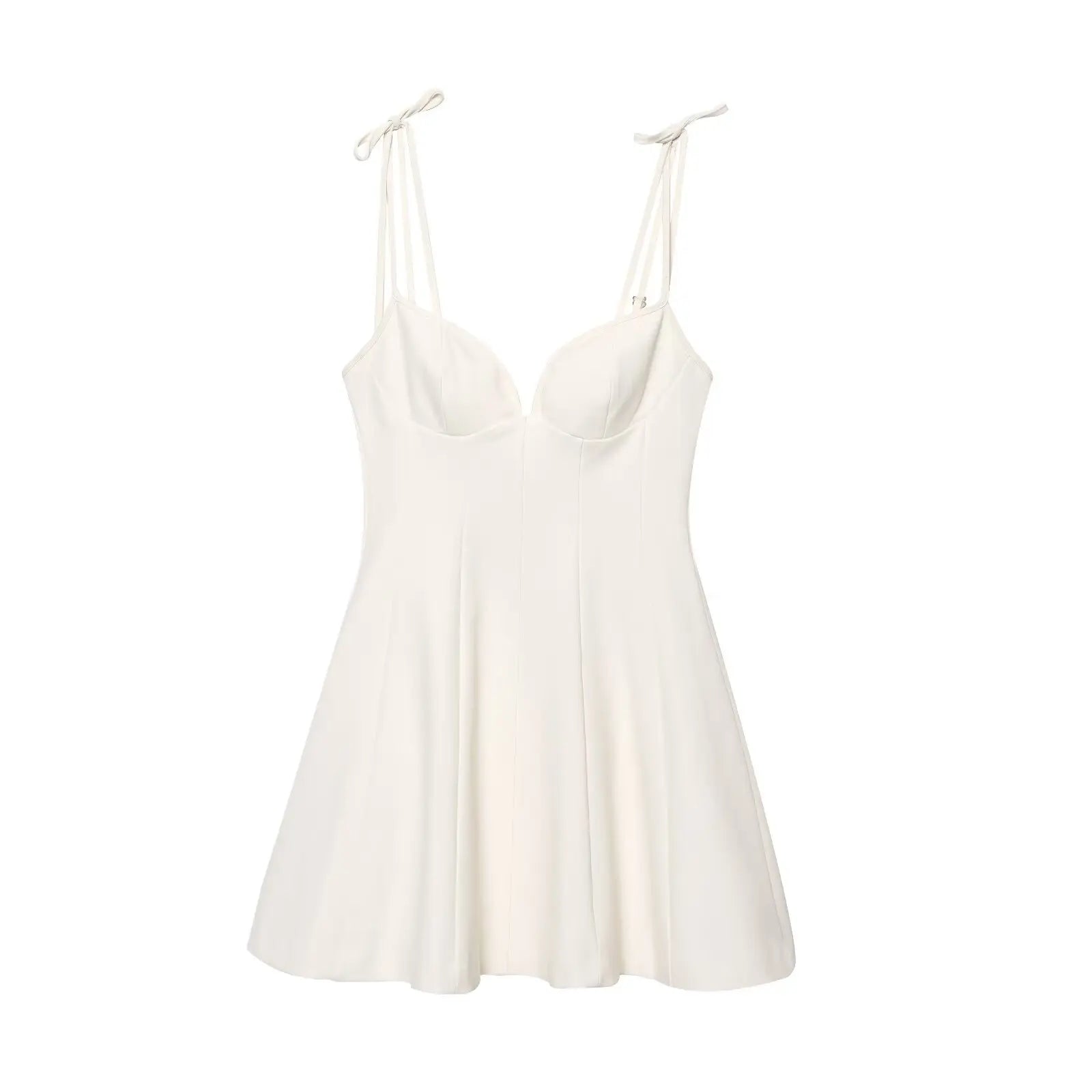 CUTE BOW-DETAIL STRAPPY MINI DRESS