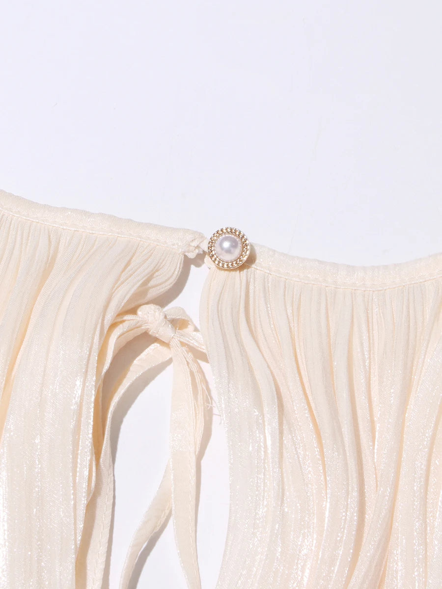 ELEGANT RUCHED MINI DRESS WITH LANTERN SLEEVES