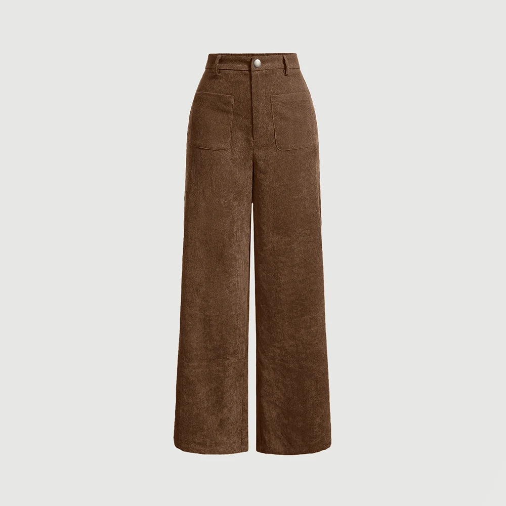 HIGH-WAIST RETRO CASUAL TROUSERS