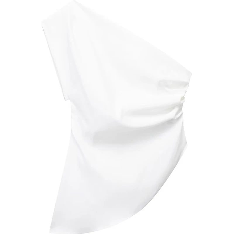 ASYMMETRICAL OFF-SHOULDER T-SHIRT
