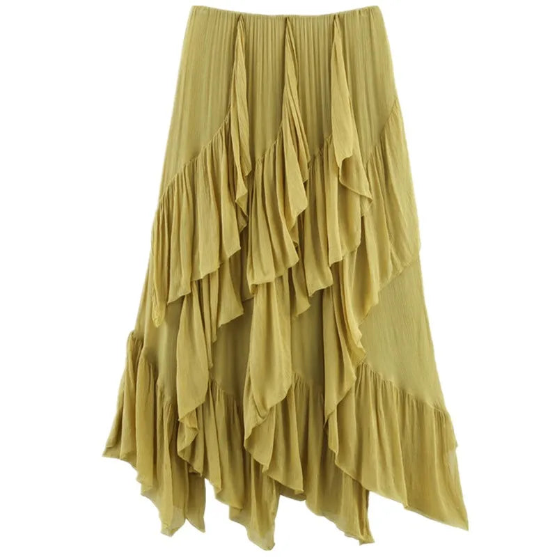 CHIC LAYERED MIDI SKIRT – A-LINE FIT
