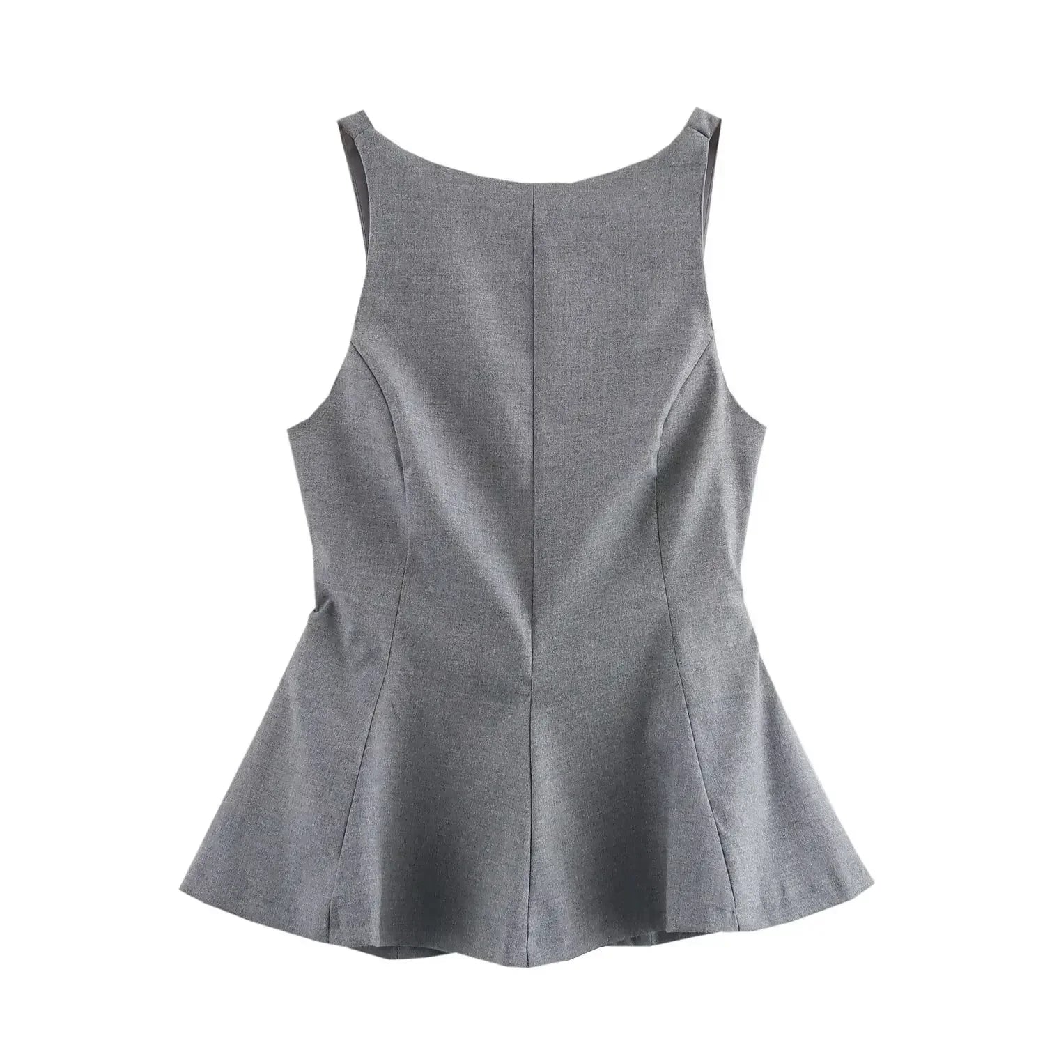 CHIC BACKLESS CROPPED BLOUSE