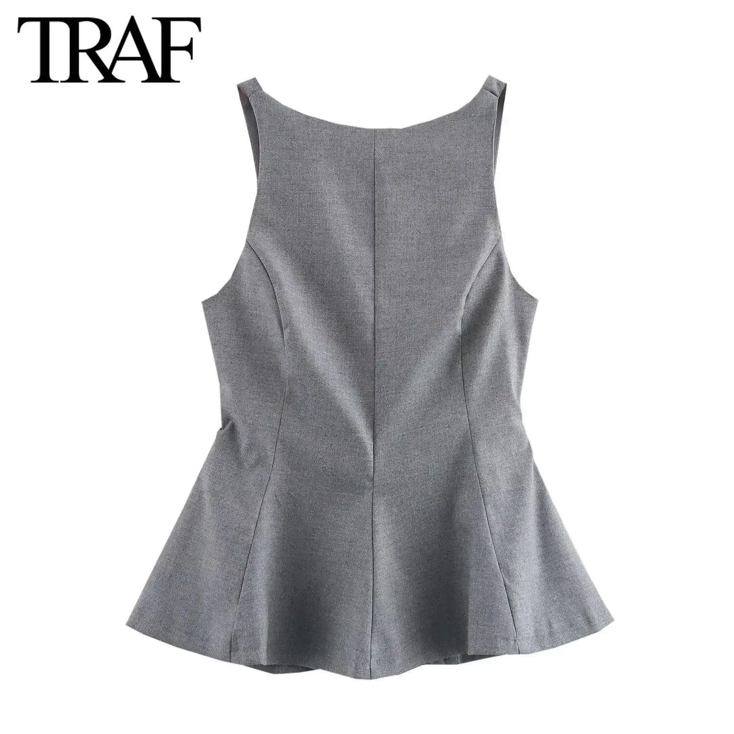 CHIC BACKLESS CROPPED BLOUSE