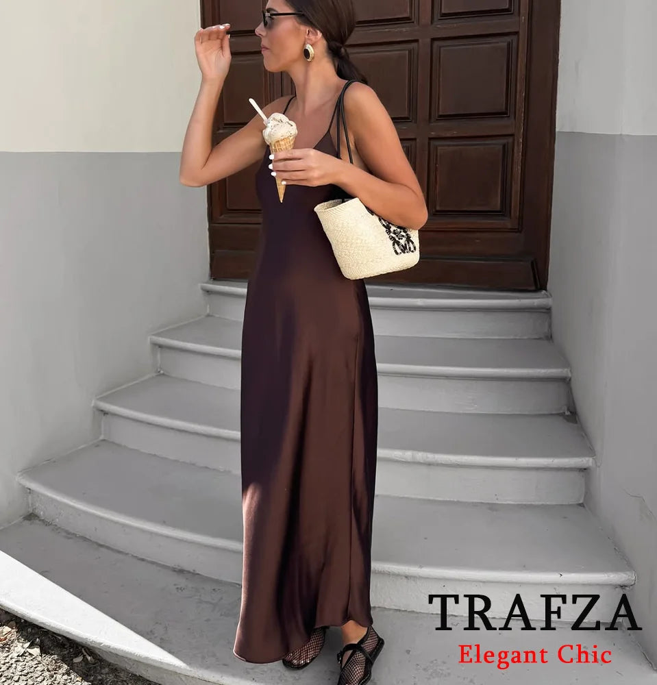 SEXY SATIN HALTER LONG DRESS