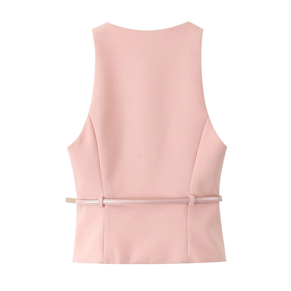 BELTED VEST & SHORTS SET