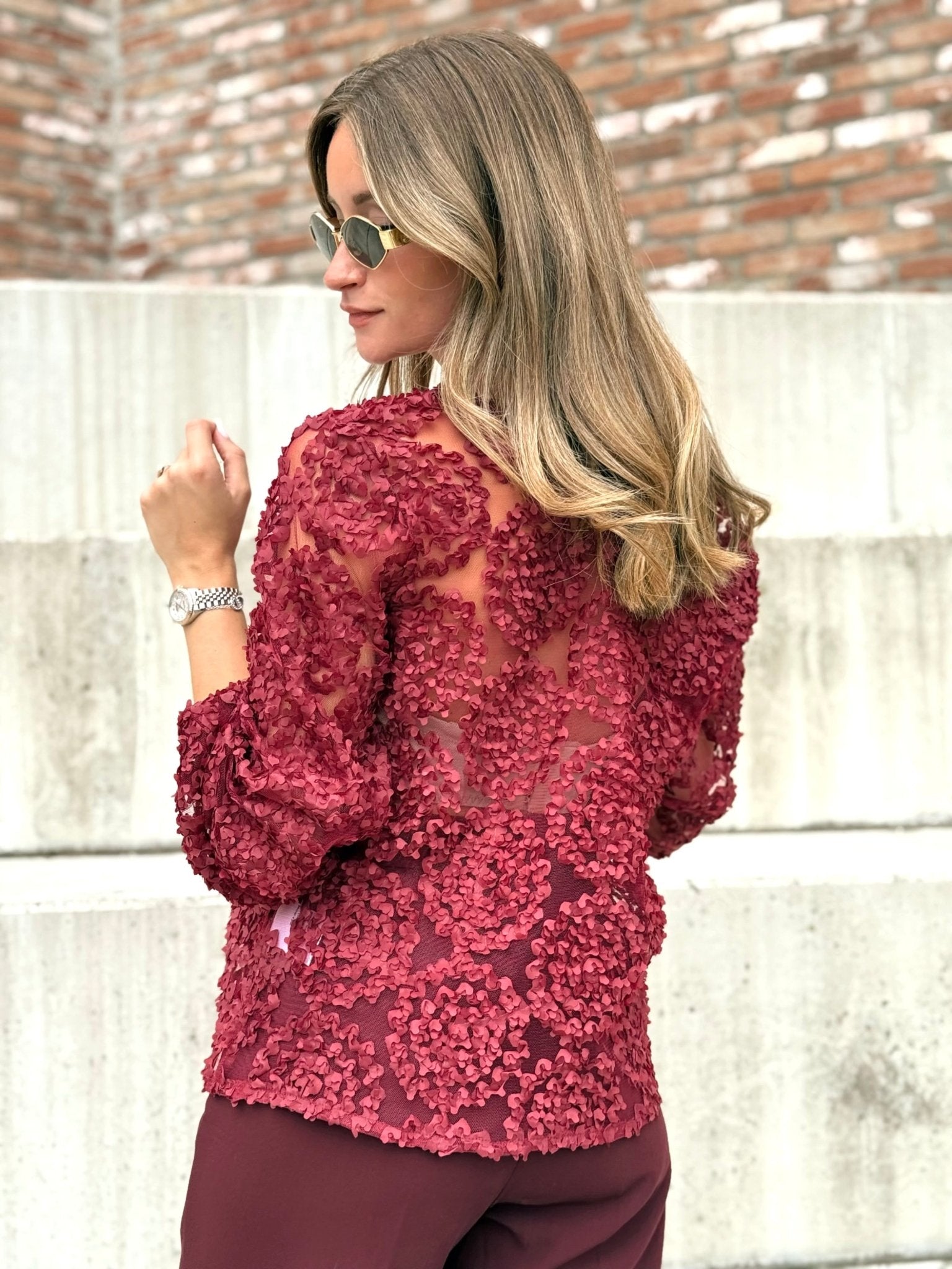 La blouse Georgia bordeaux