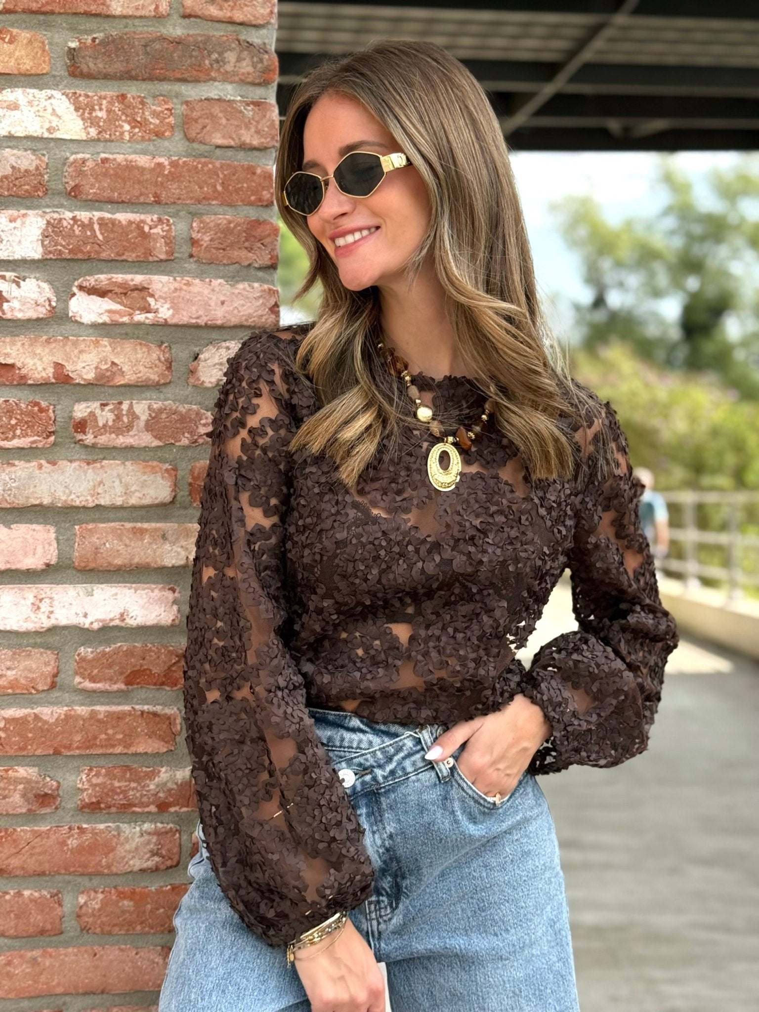 La blouse Georgia marron