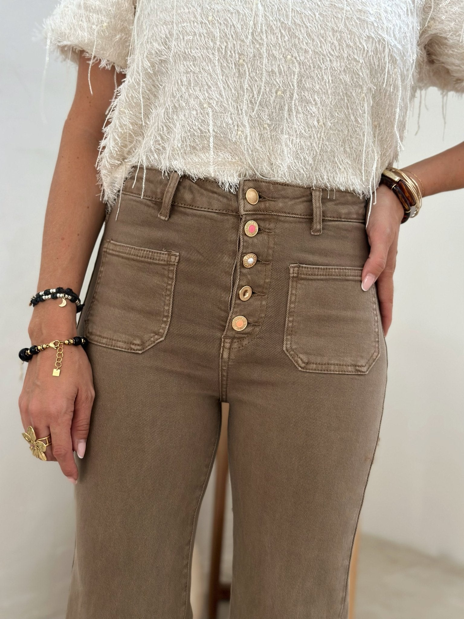 Le jeans Romane taupe