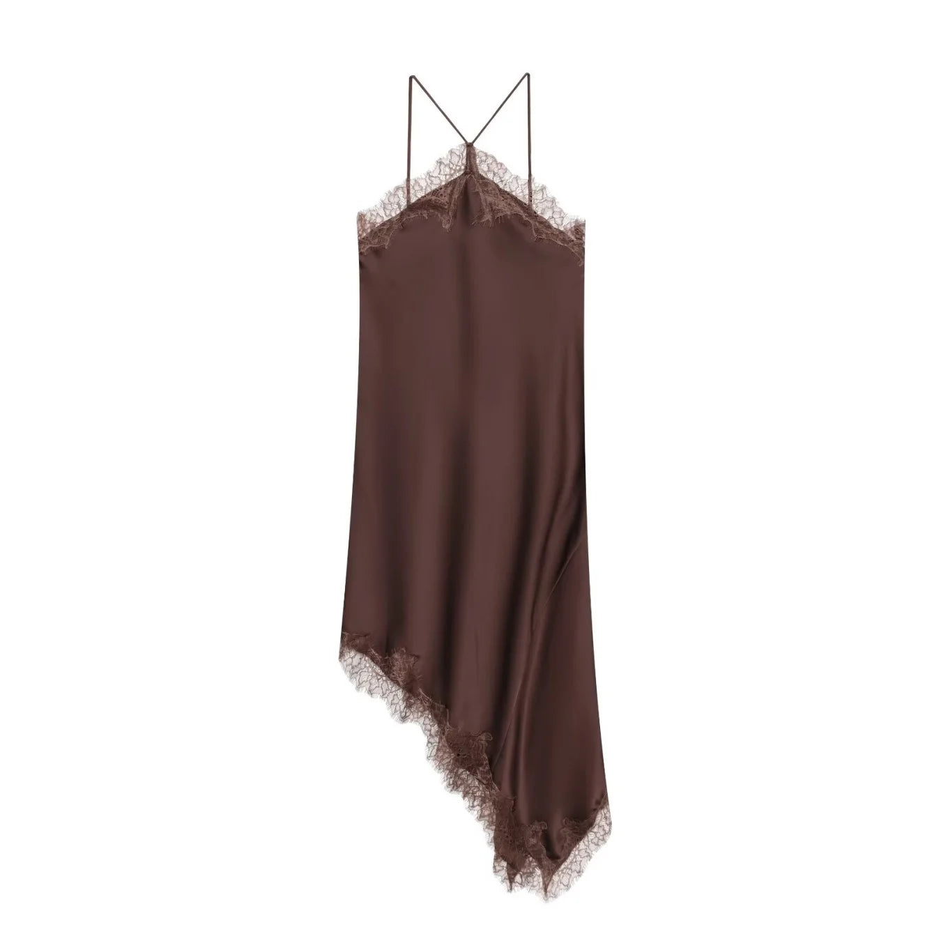 SEXY SATIN & LACE SLIP DRESS