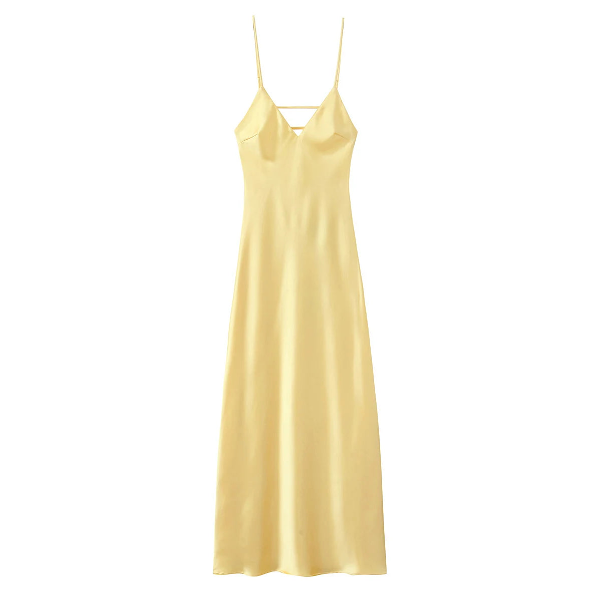 SEXY SATIN HALTER LONG DRESS