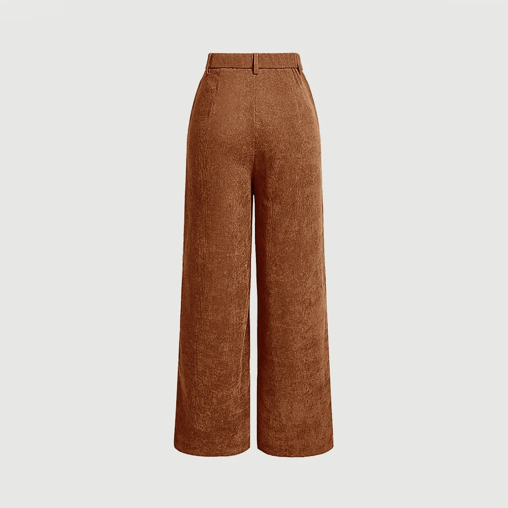 HIGH-WAIST RETRO CASUAL TROUSERS