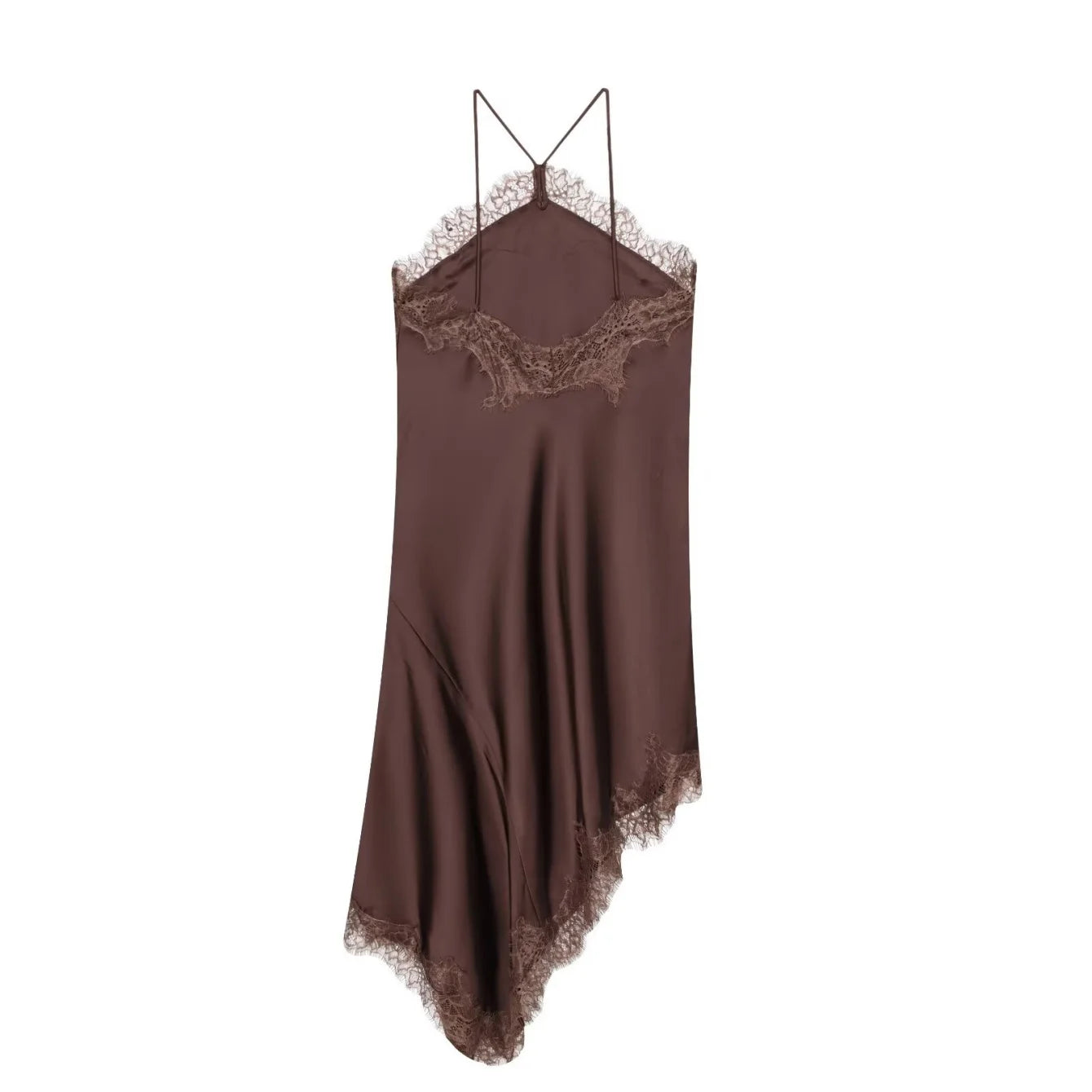 SEXY SATIN & LACE SLIP DRESS