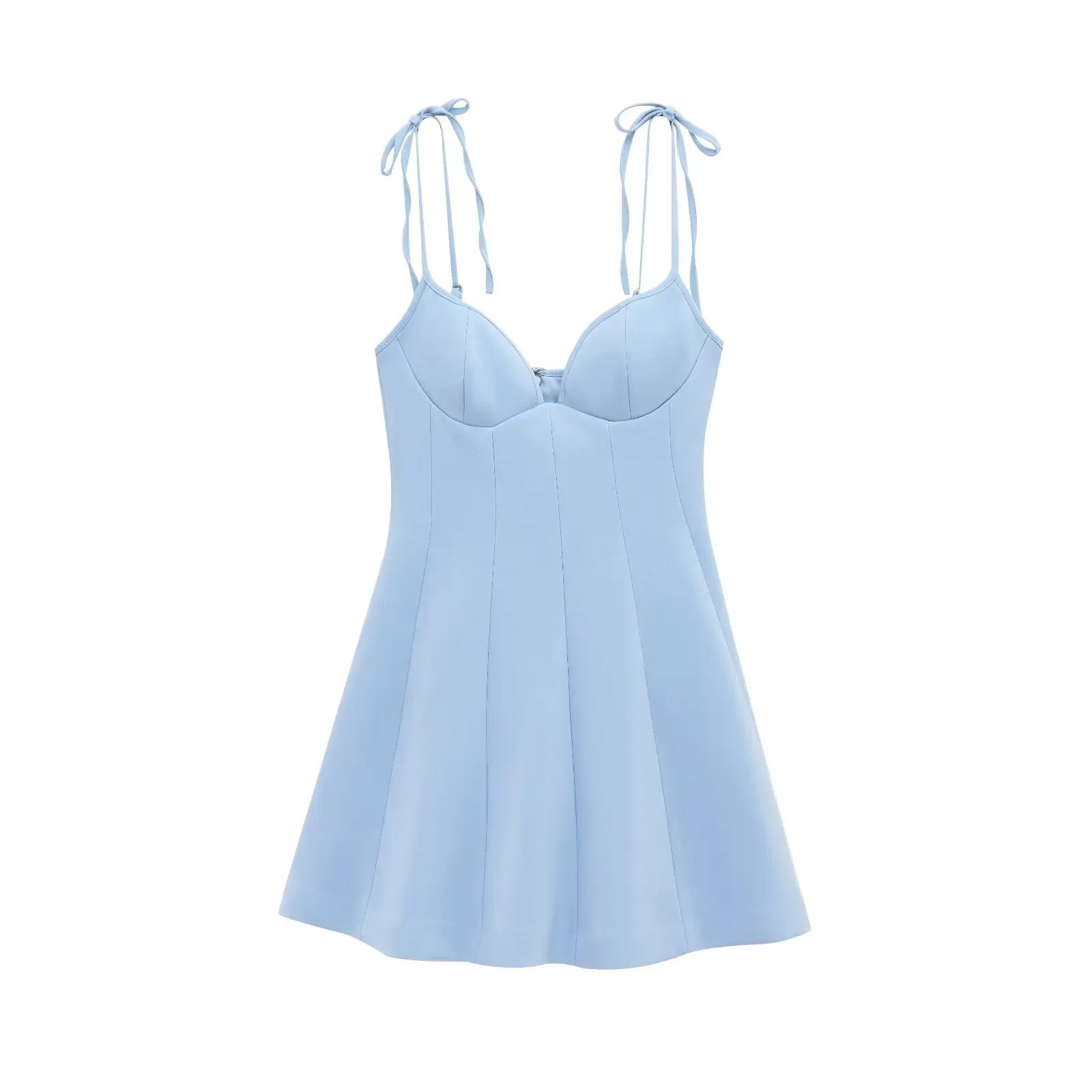 CUTE BOW-DETAIL STRAPPY MINI DRESS
