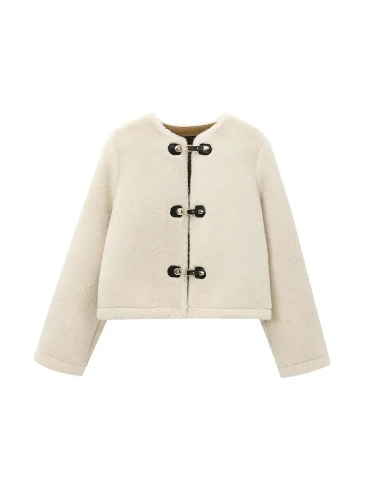 FAUX FUR TOGGLE COAT