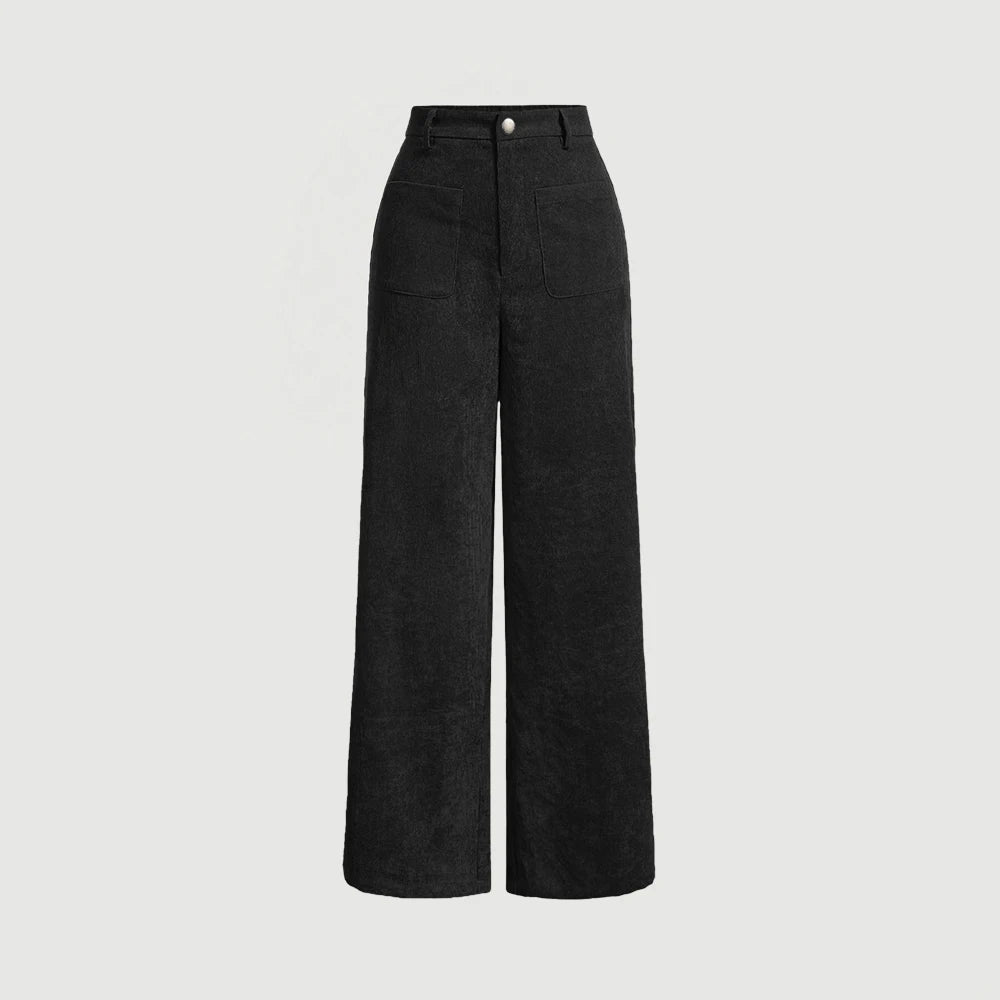 HIGH-WAIST RETRO CASUAL TROUSERS