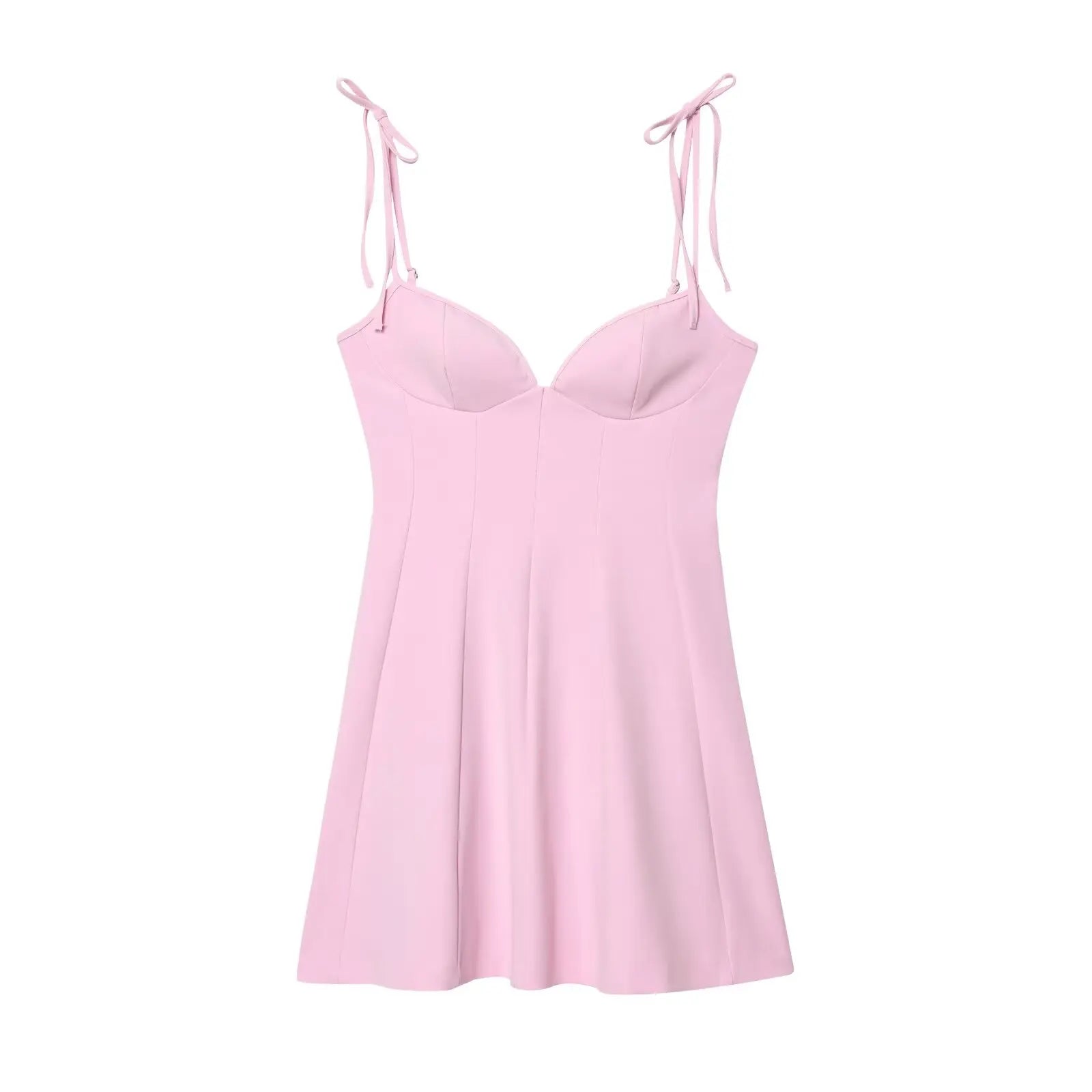 CUTE BOW-DETAIL STRAPPY MINI DRESS