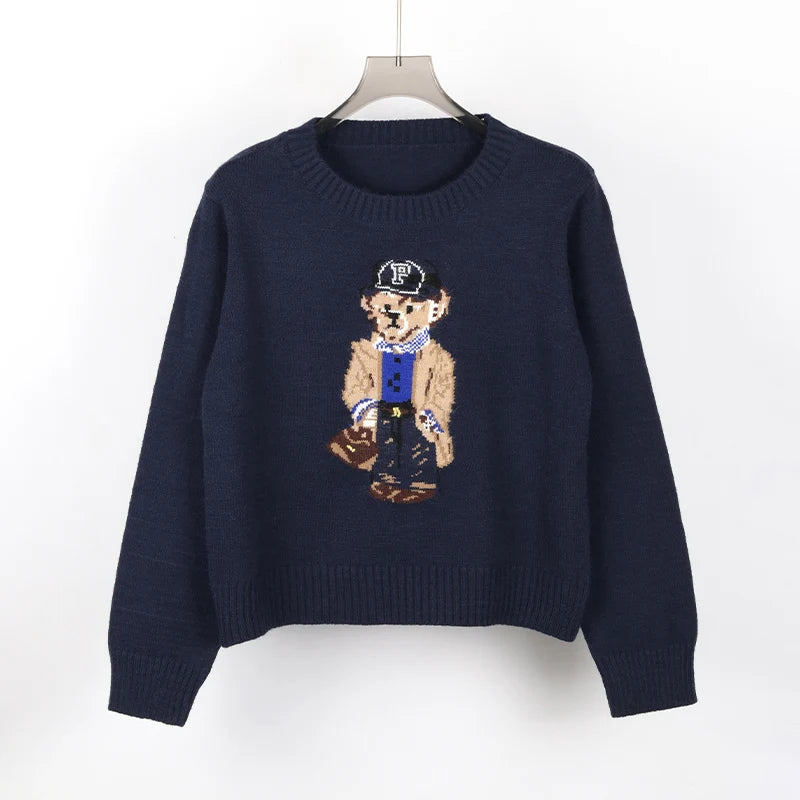 LUXURY BEAR JACQUARD KNIT SWEATER