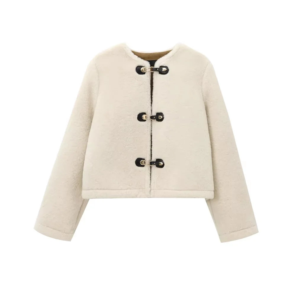 FAUX FUR TOGGLE COAT