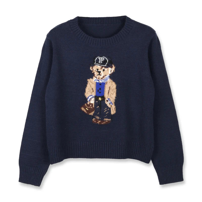 LUXURY BEAR JACQUARD KNIT SWEATER