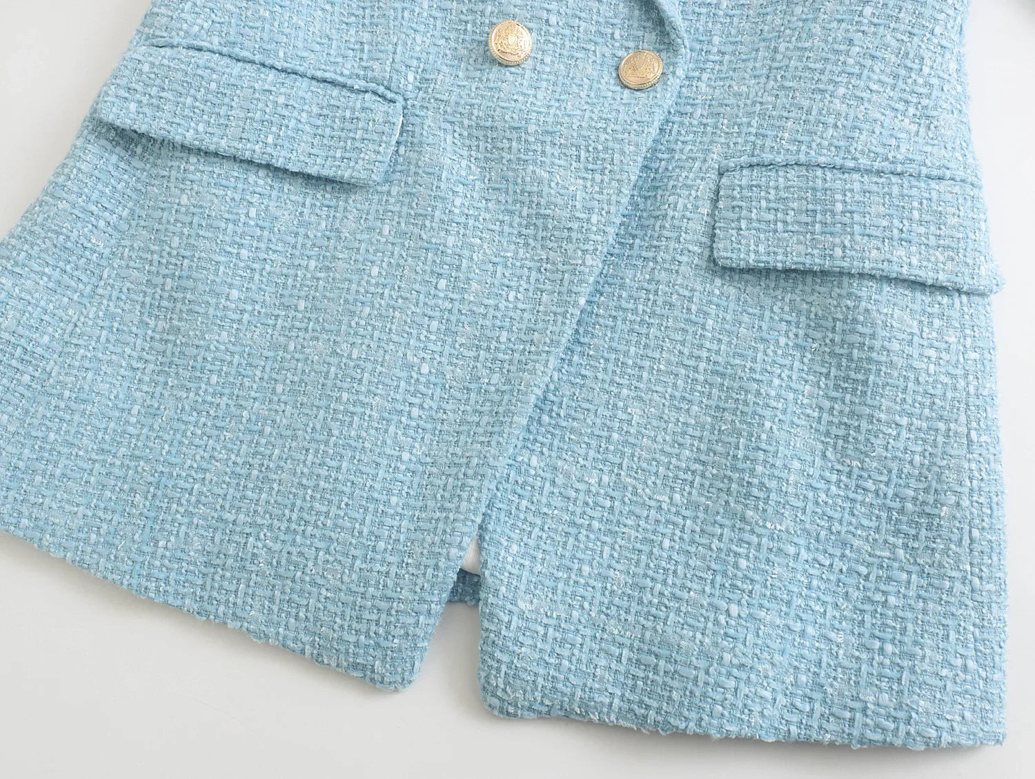 TEXTURED TWEED SUIT JACKET FOR WOMEN