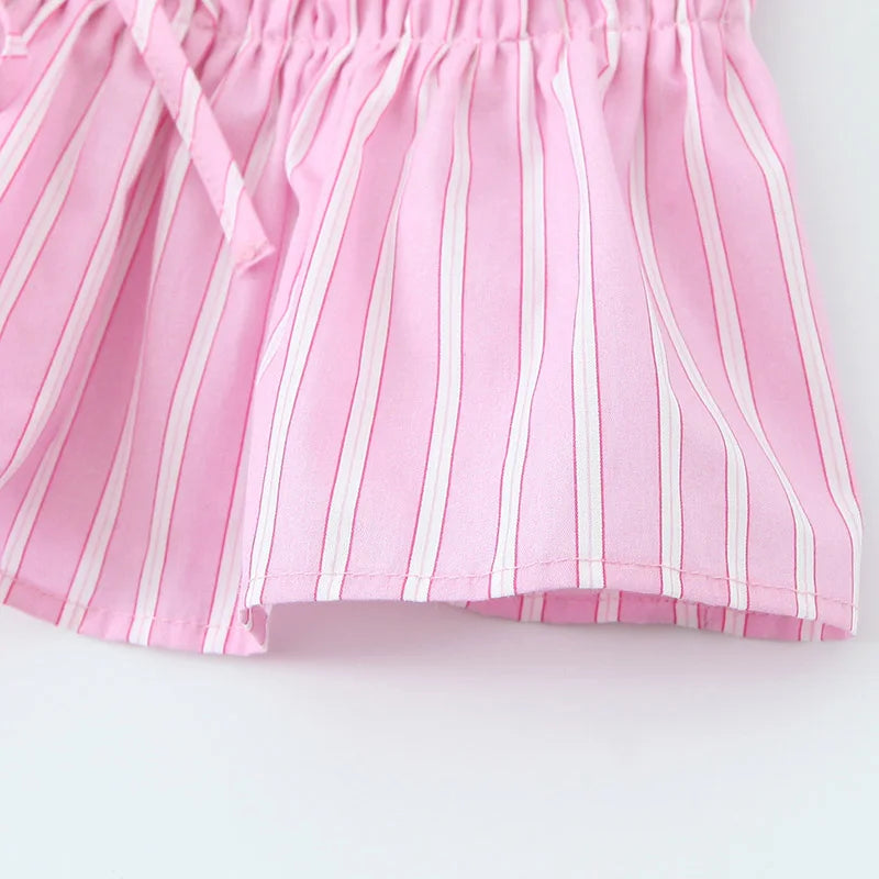 ELEGANT STRIPED LACE-UP TOP