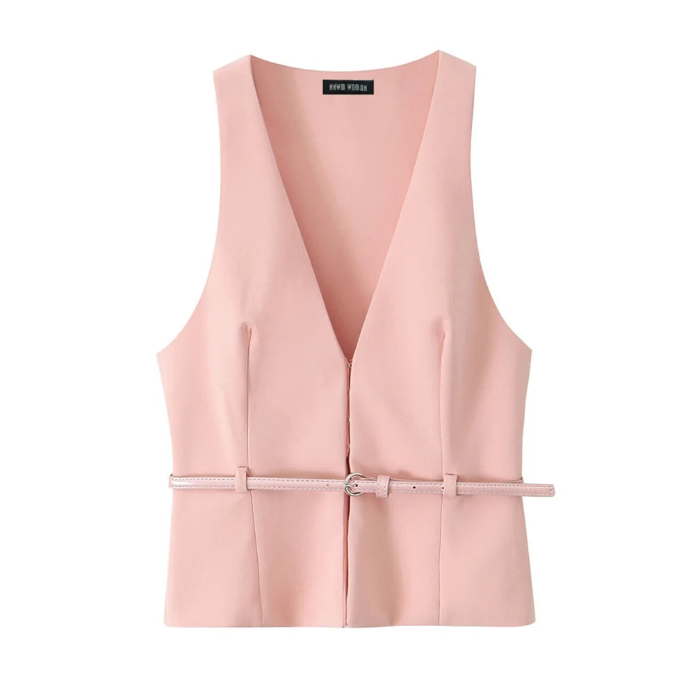 BELTED VEST & SHORTS SET