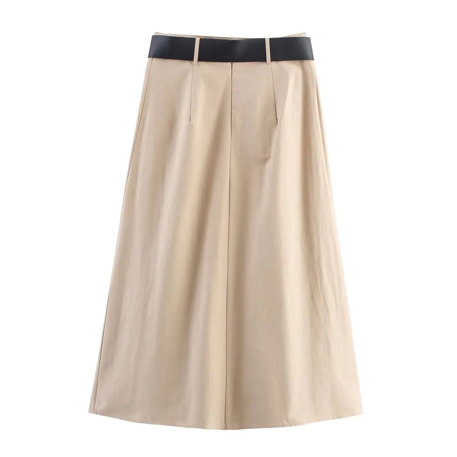 ELEGANT BELTED A-LINE SKIRT