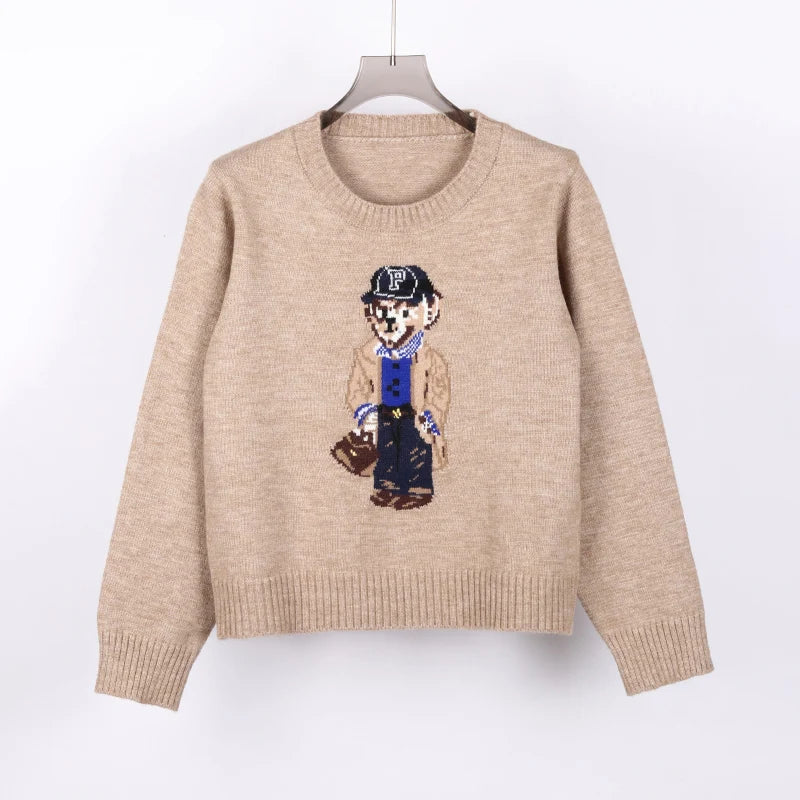 LUXURY BEAR JACQUARD KNIT SWEATER