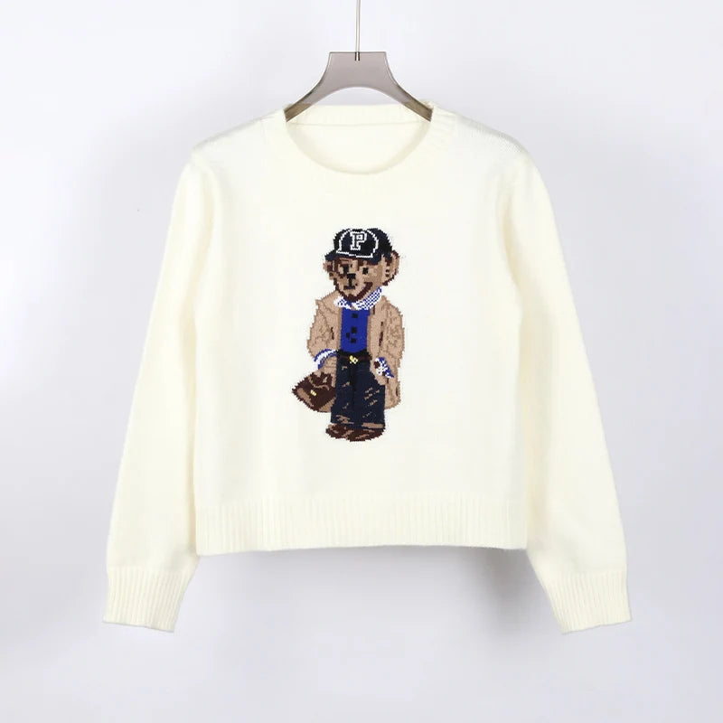 LUXURY BEAR JACQUARD KNIT SWEATER