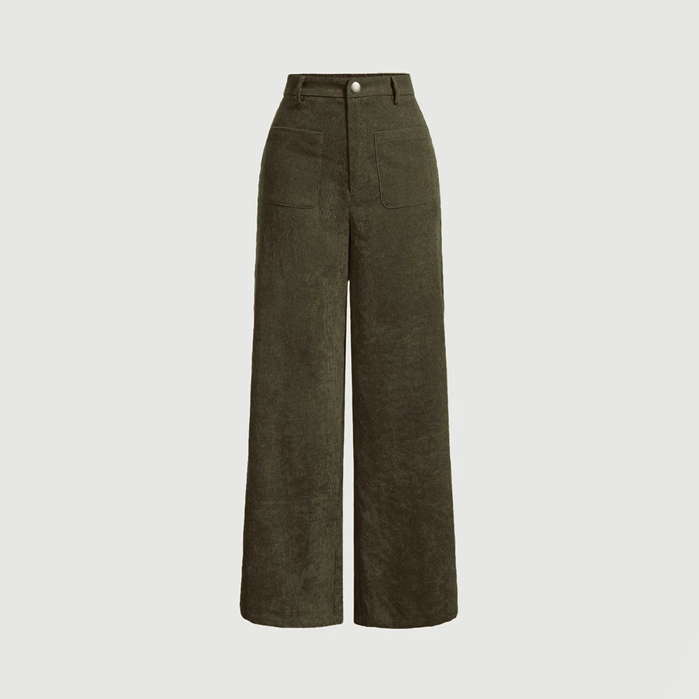 HIGH-WAIST RETRO CASUAL TROUSERS