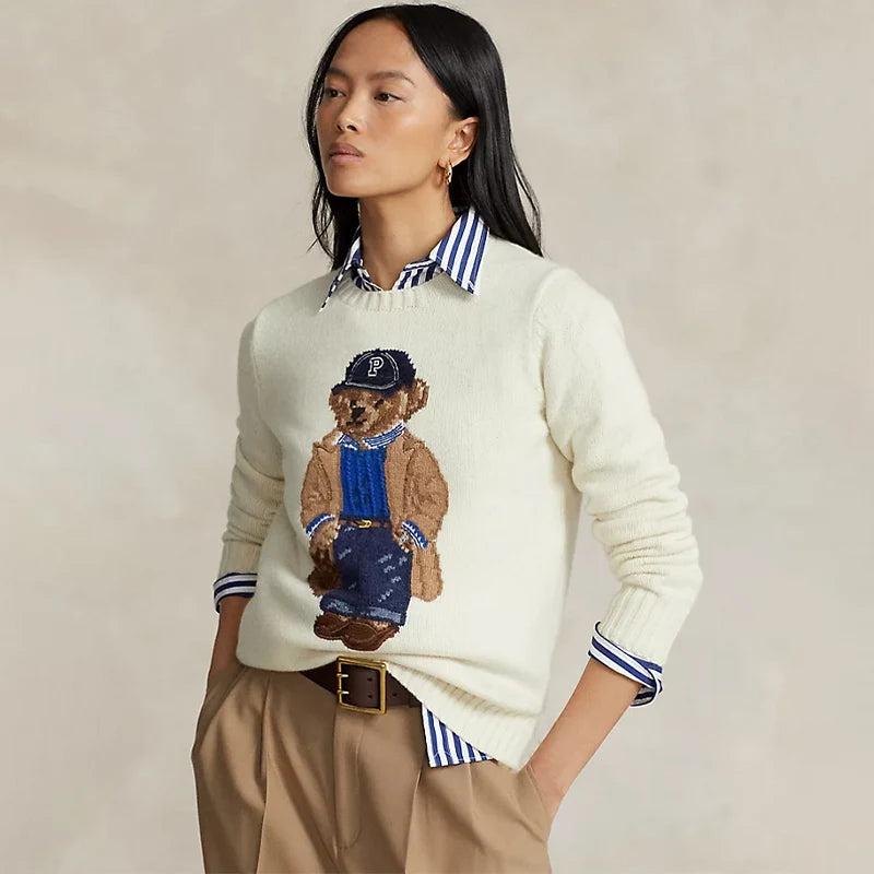 LUXURY BEAR JACQUARD KNIT SWEATER