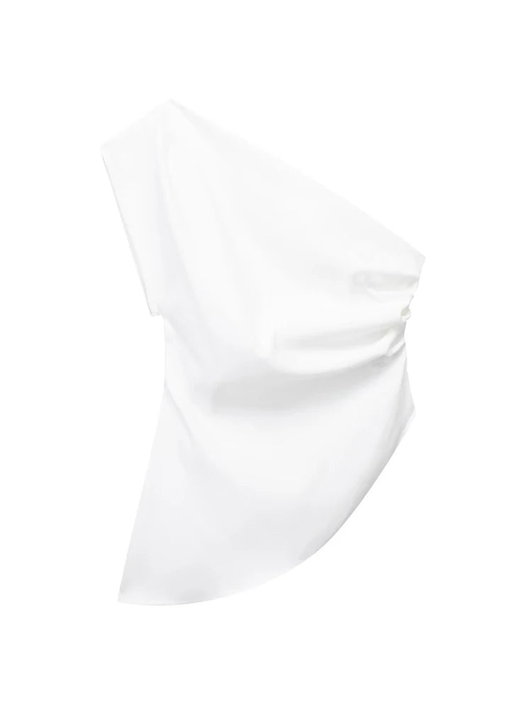 ASYMMETRICAL OFF-SHOULDER T-SHIRT