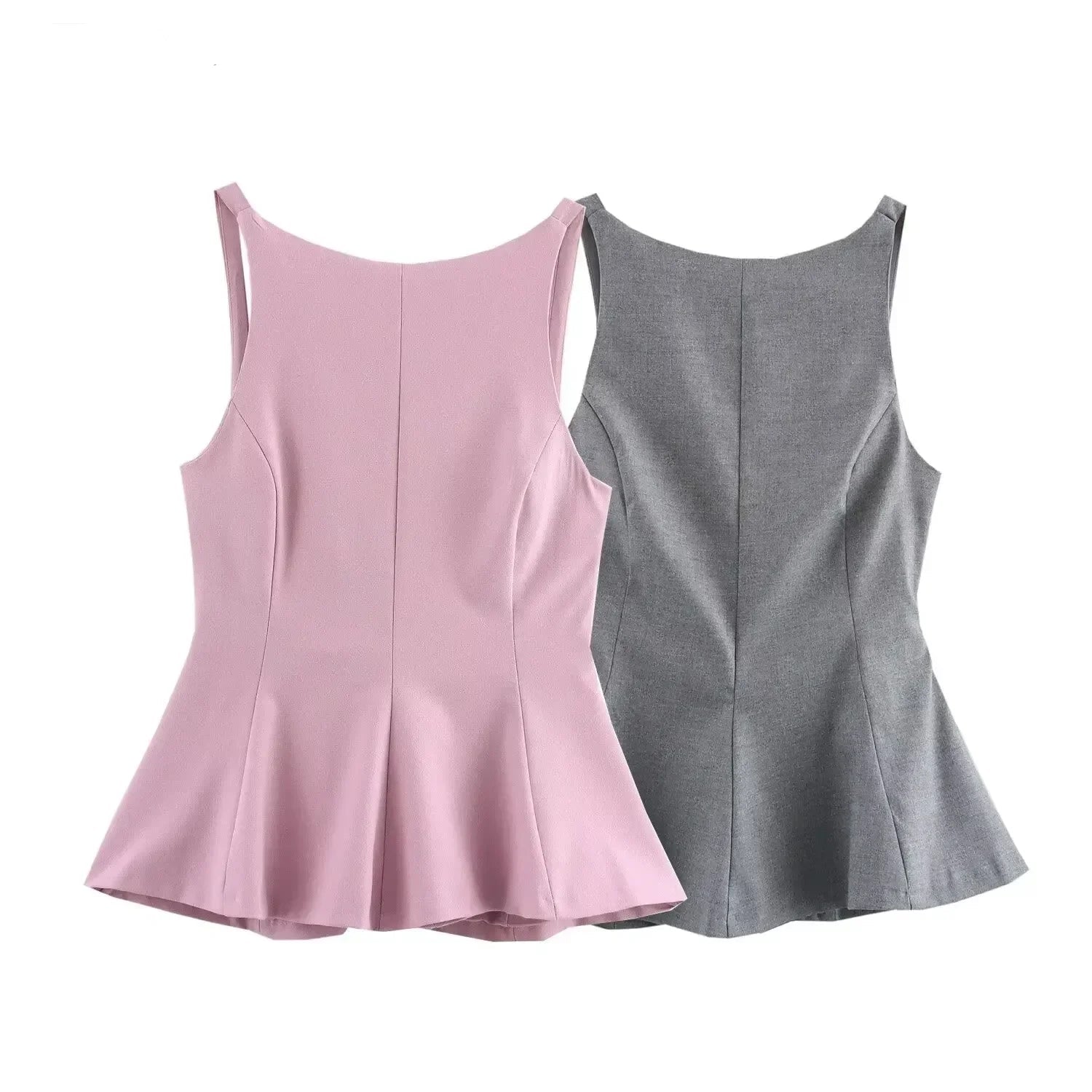 CHIC BACKLESS CROPPED BLOUSE