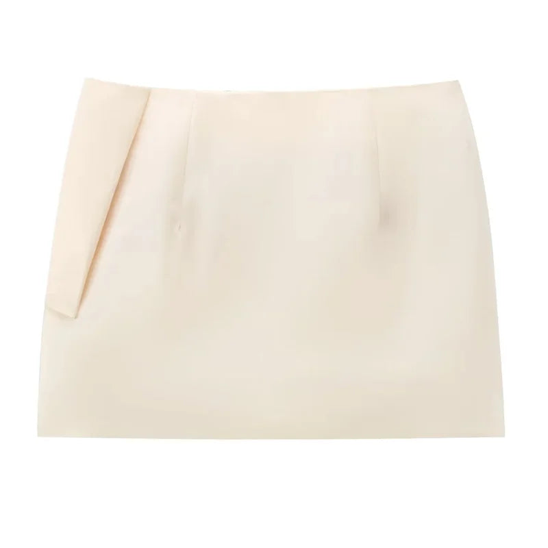 SATIN BOW PLEATED MINI SKIRT