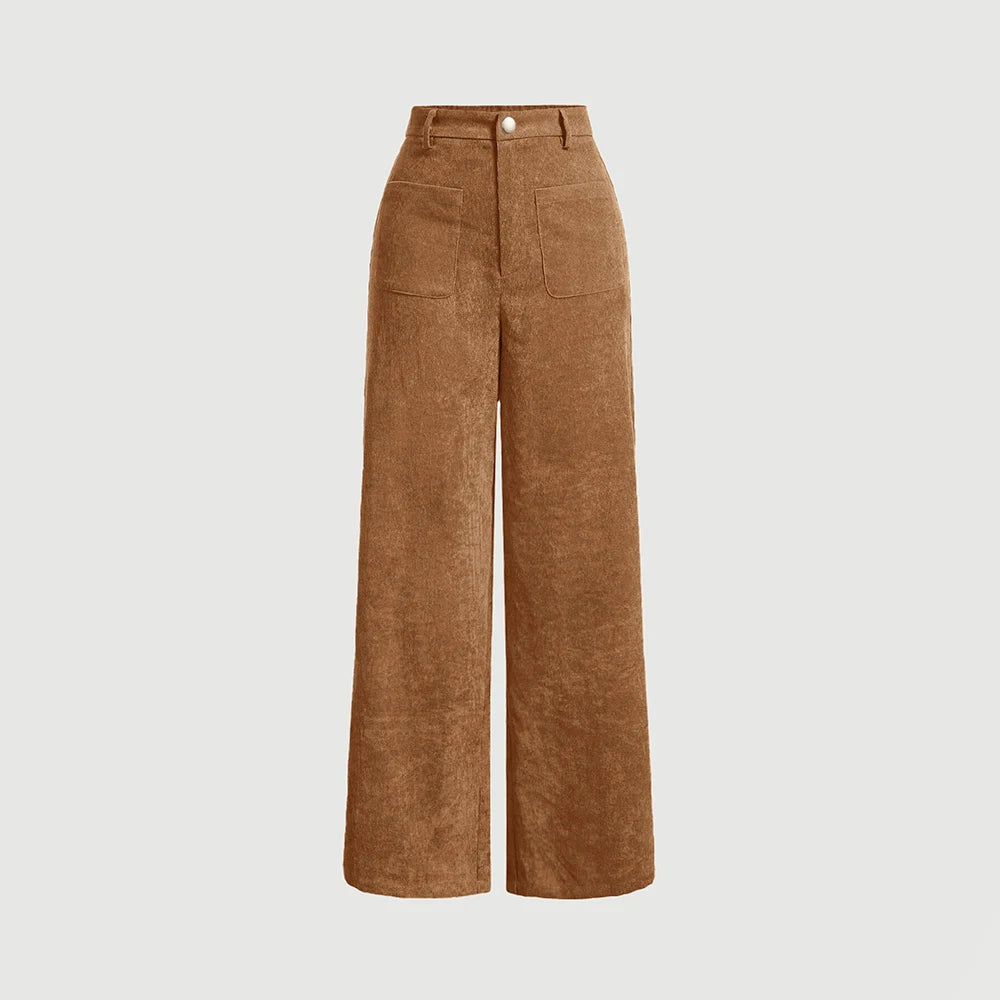 HIGH-WAIST RETRO CASUAL TROUSERS