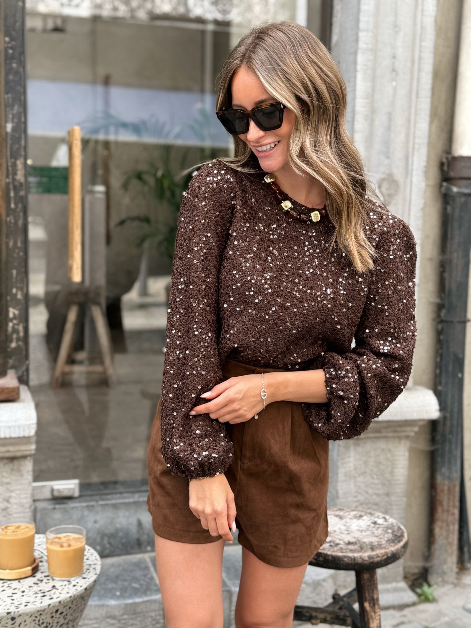 La blouse Erika marron