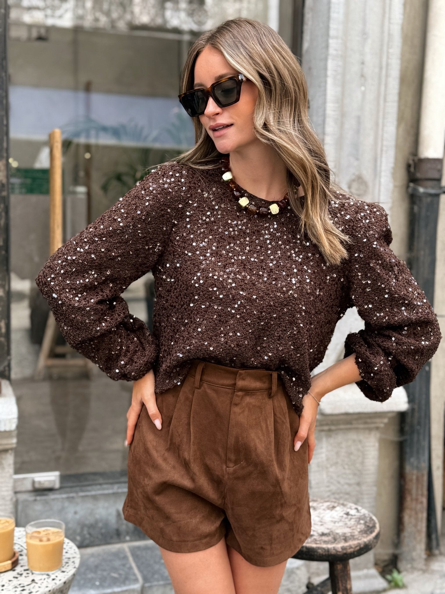 La blouse Erika marron
