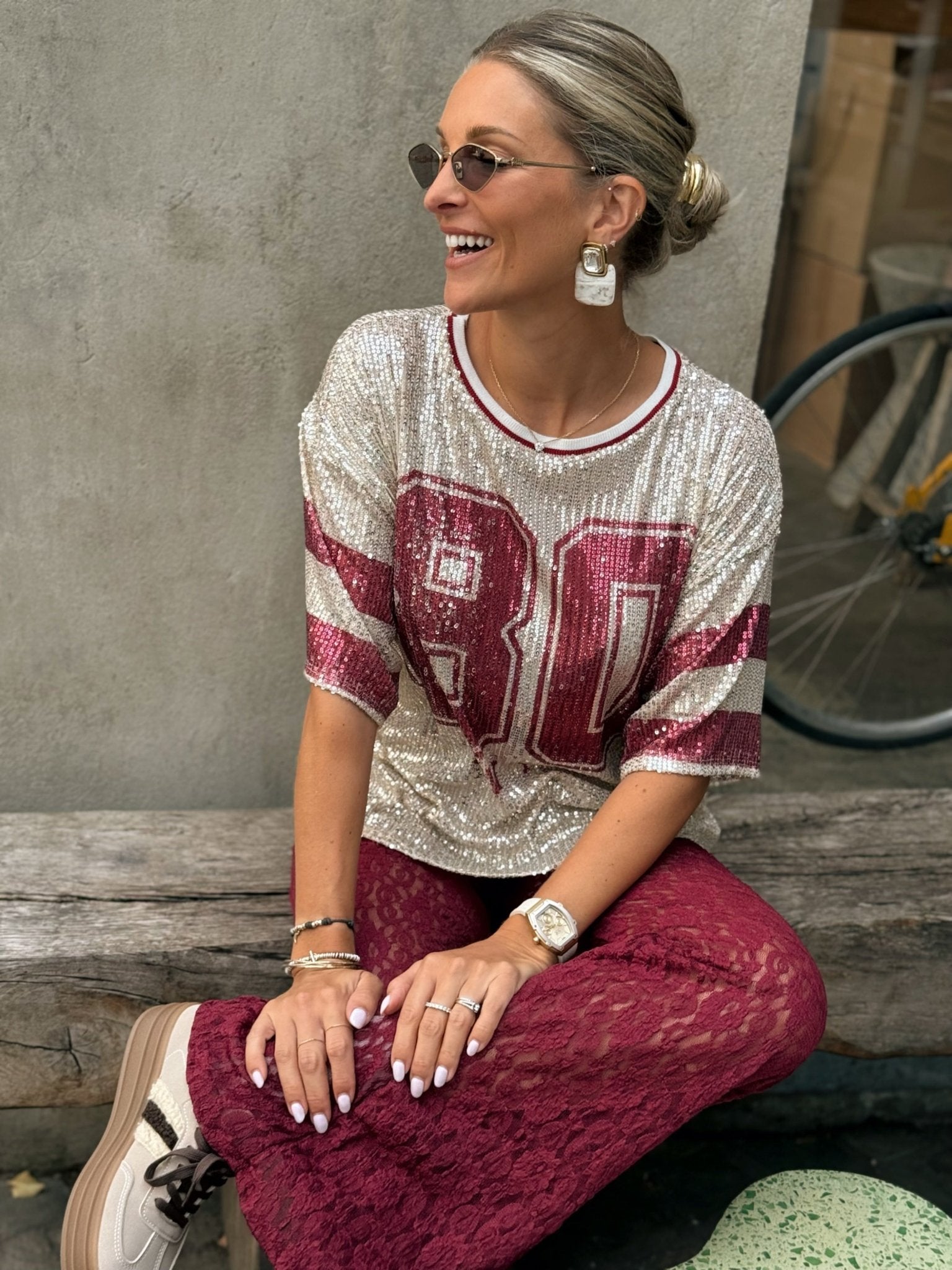 La blouse Evana bordeaux