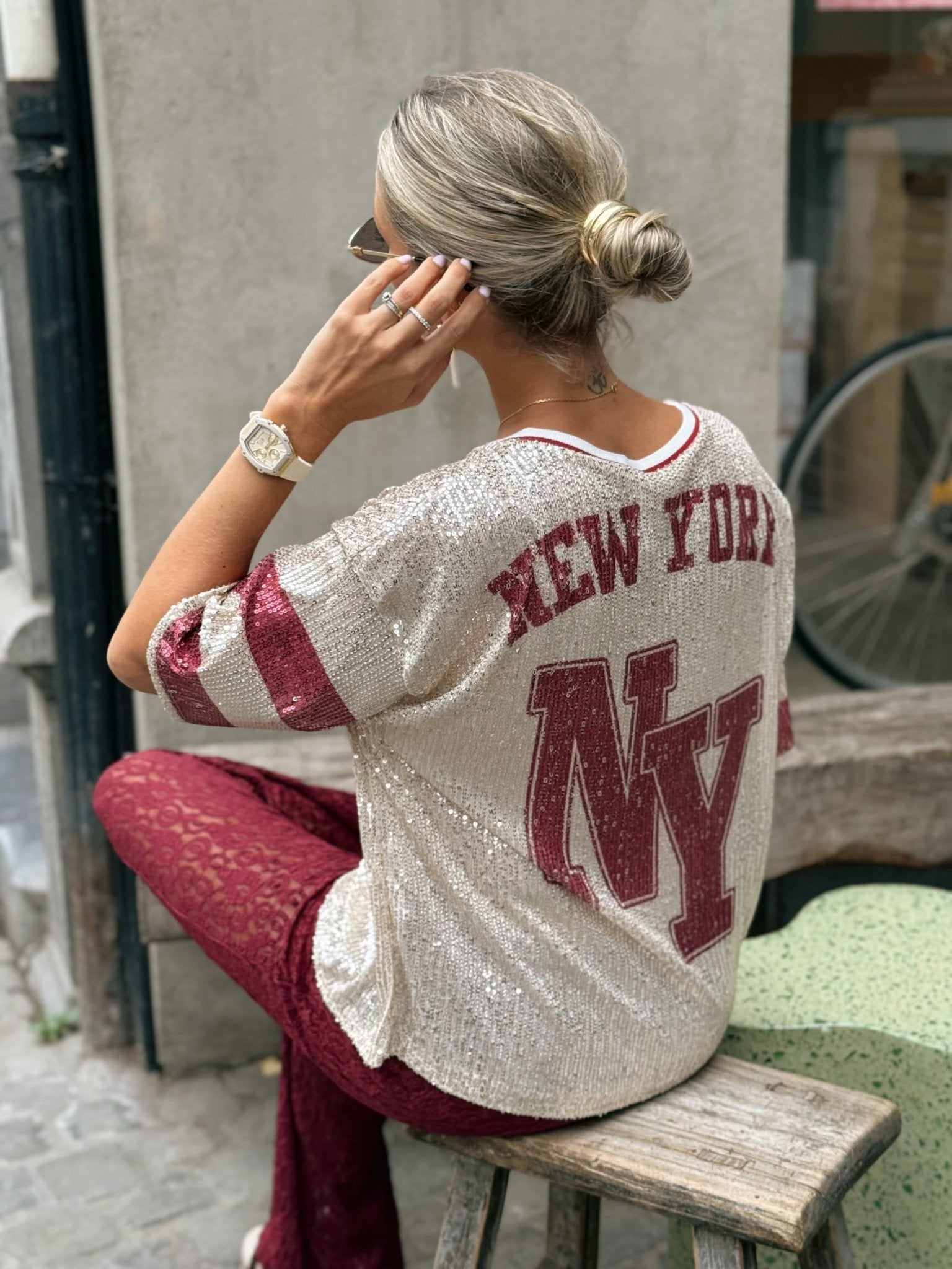 La blouse Evana bordeaux