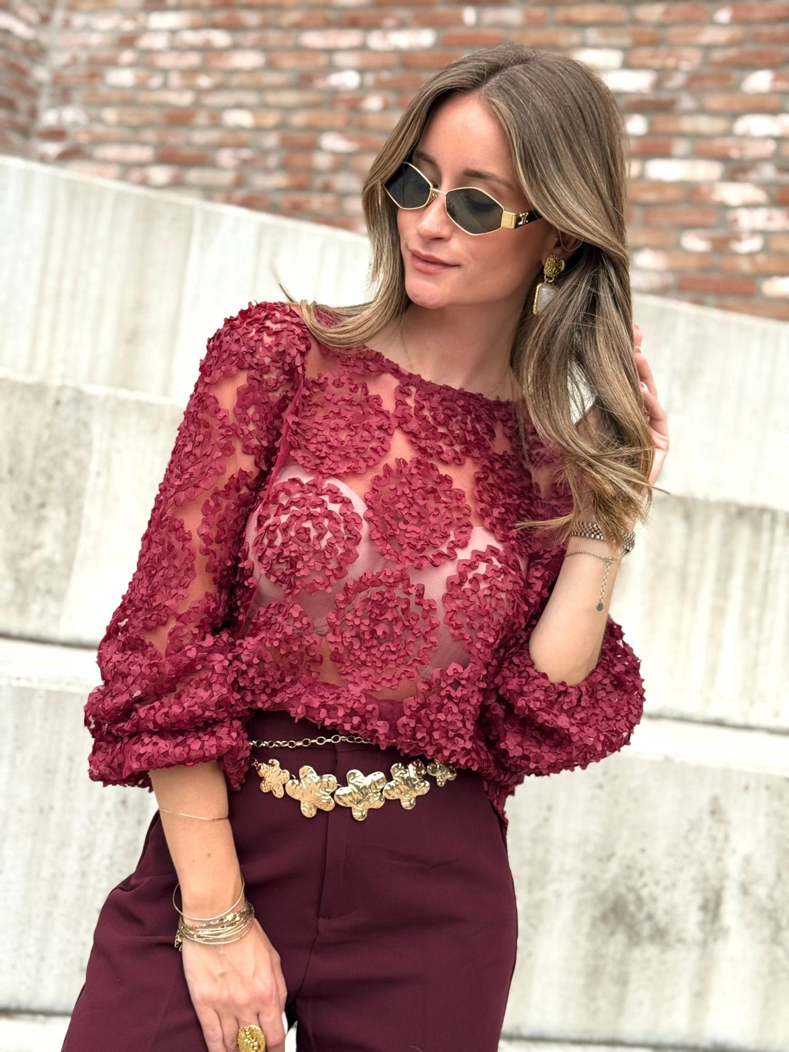 La blouse Georgia bordeaux