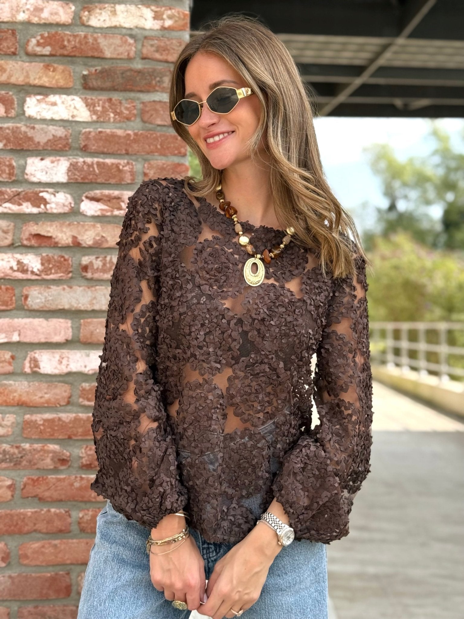 La blouse Georgia marron