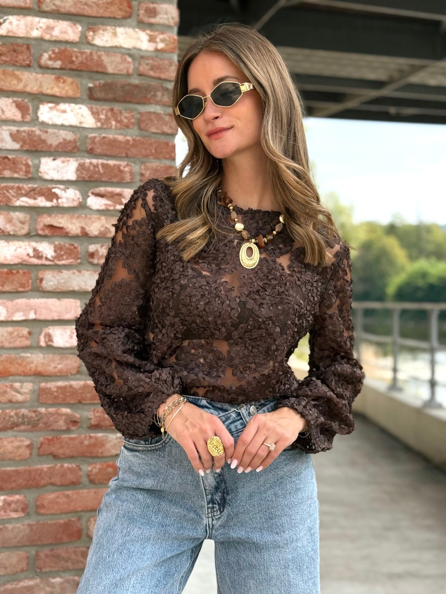 La blouse Georgia marron
