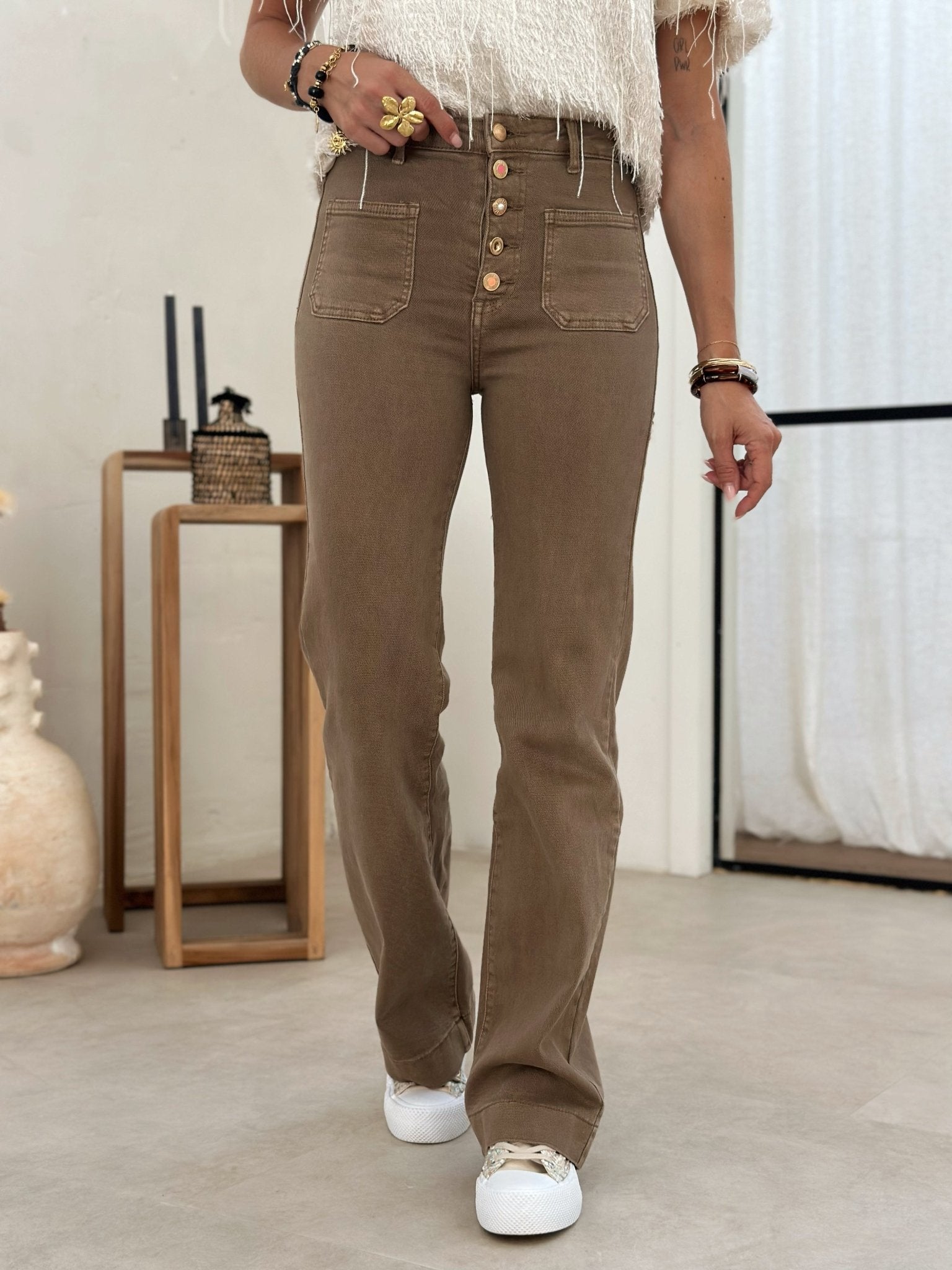 Le jeans Romane taupe