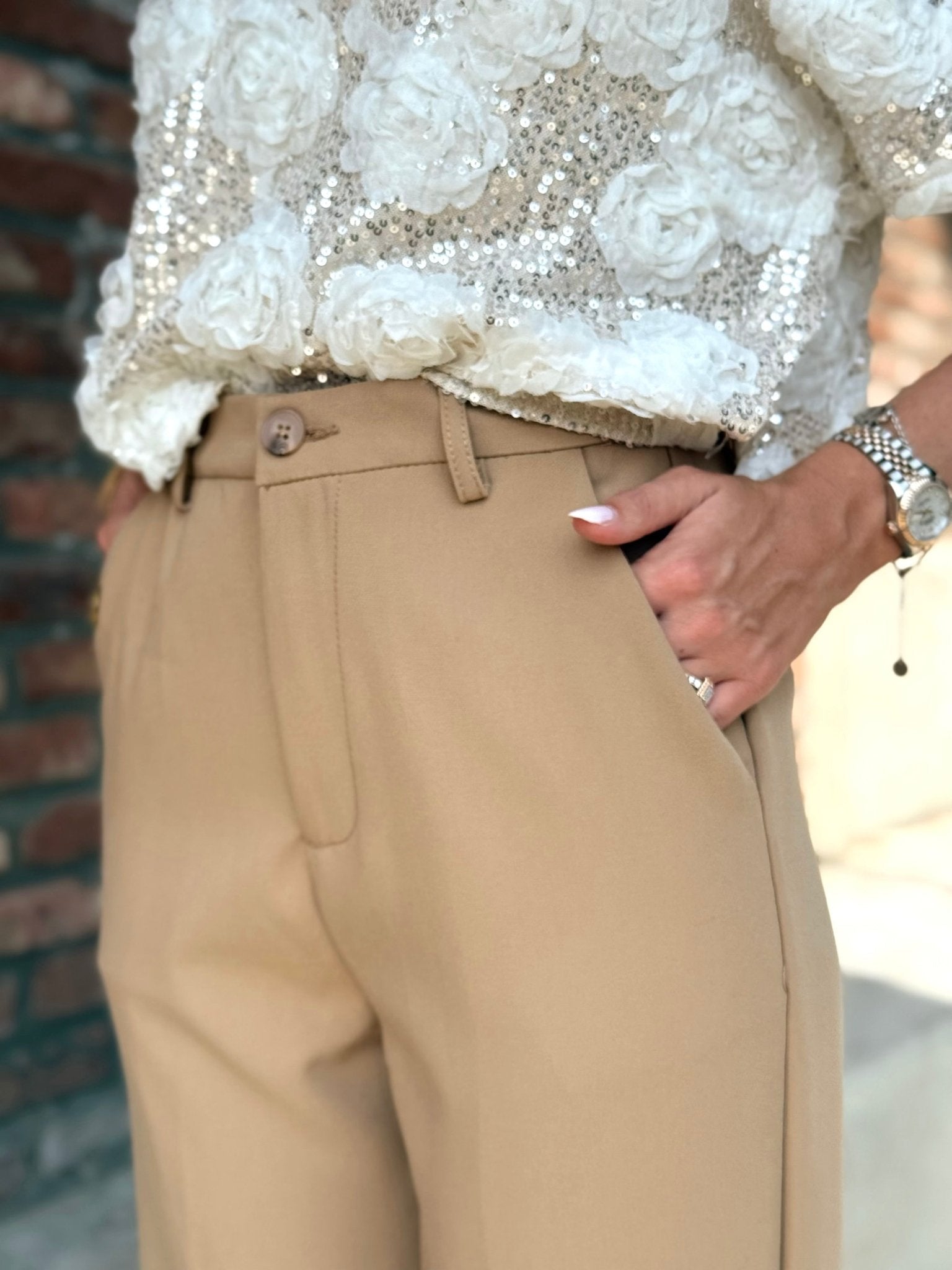 Le pantalon Gaelle beige