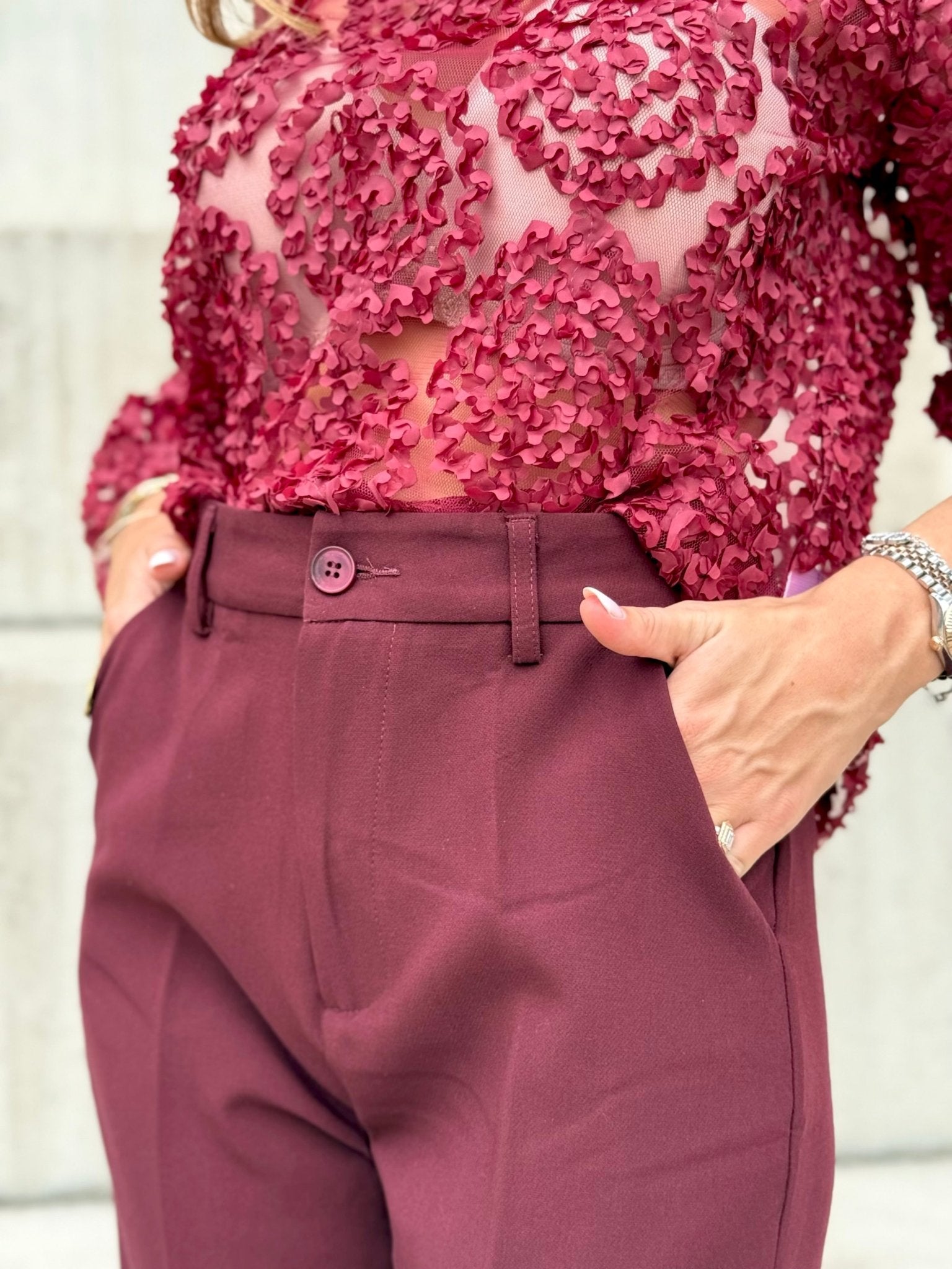 Le pantalon Gaelle bordeaux