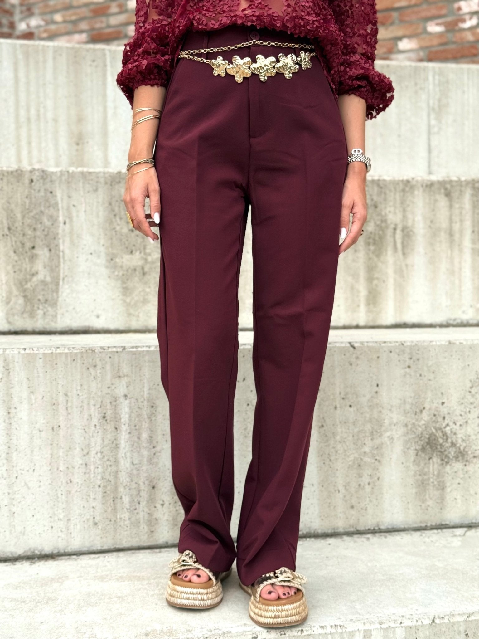 Le pantalon Gaelle bordeaux